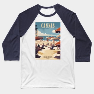 Cannes, France, Vintage Travel Poster Baseball T-Shirt